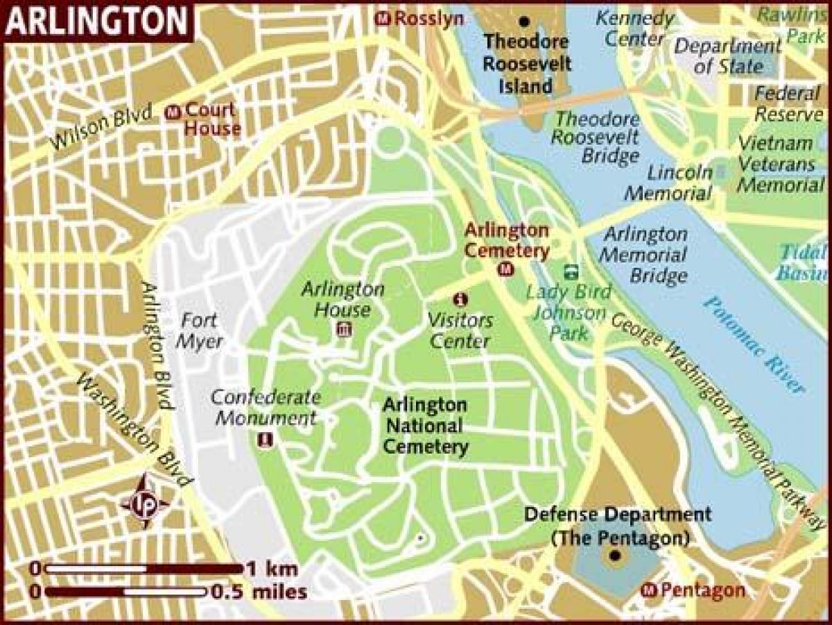 карта Арлингтон у Вашингтону