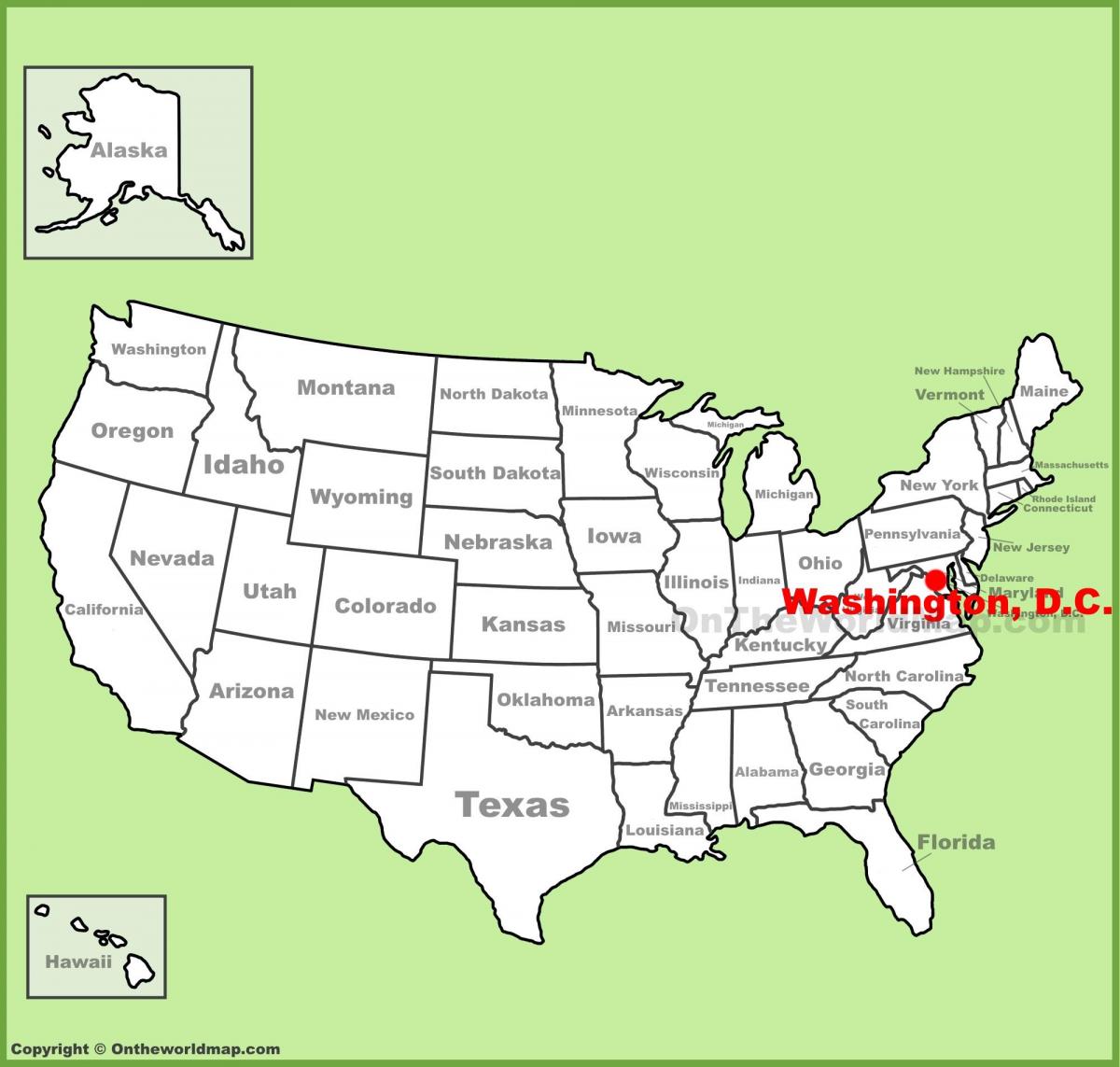 Вашингтон, дц на мапи САД