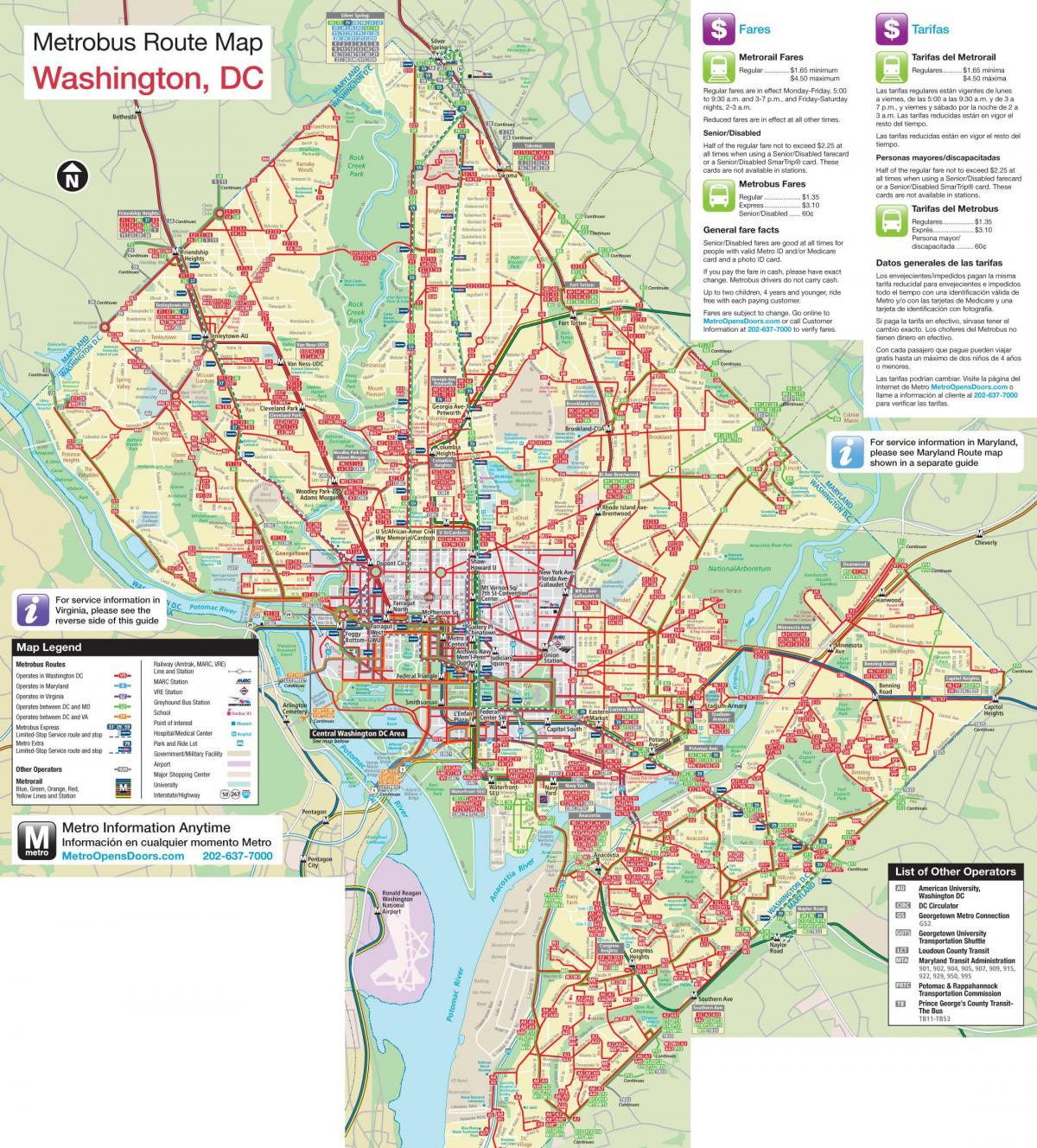 Вашингтон аутобуске карте
