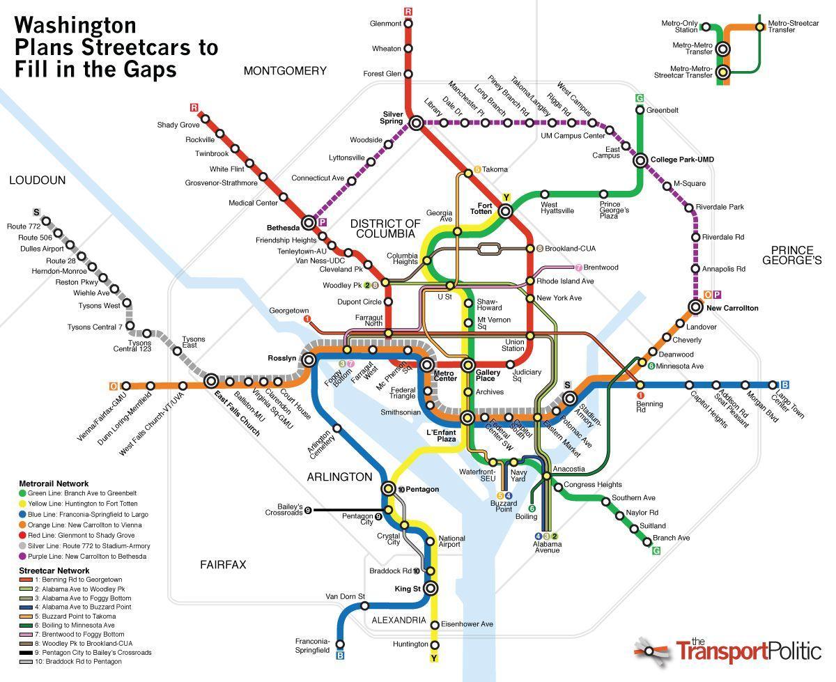 Вашингтон транзитној мапи