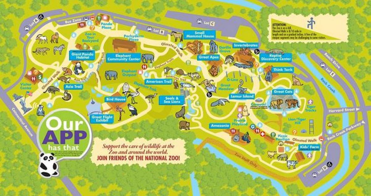 Национални зоолошки врт у Вашингтону мапи