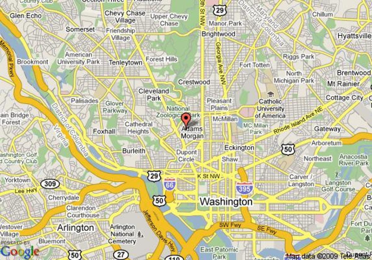 карта Калорама Вашингтон