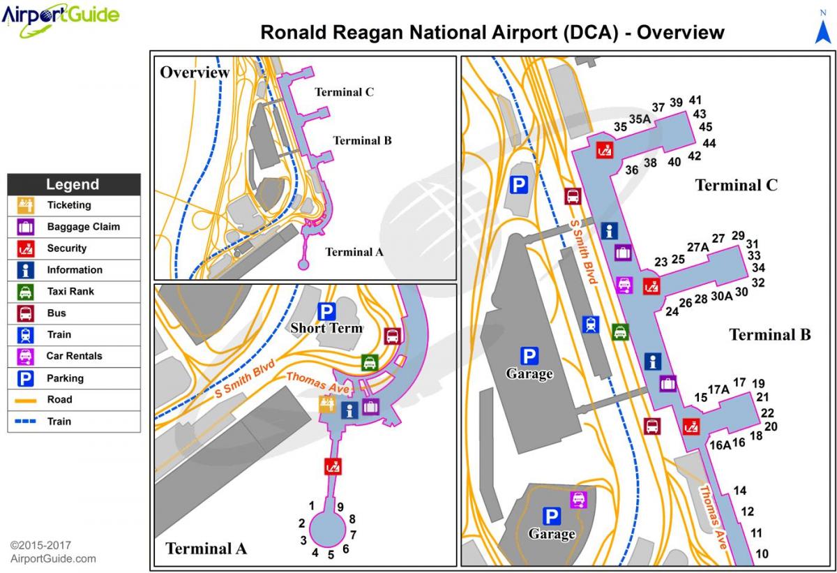 Вашингтон, Национални аеродром карта