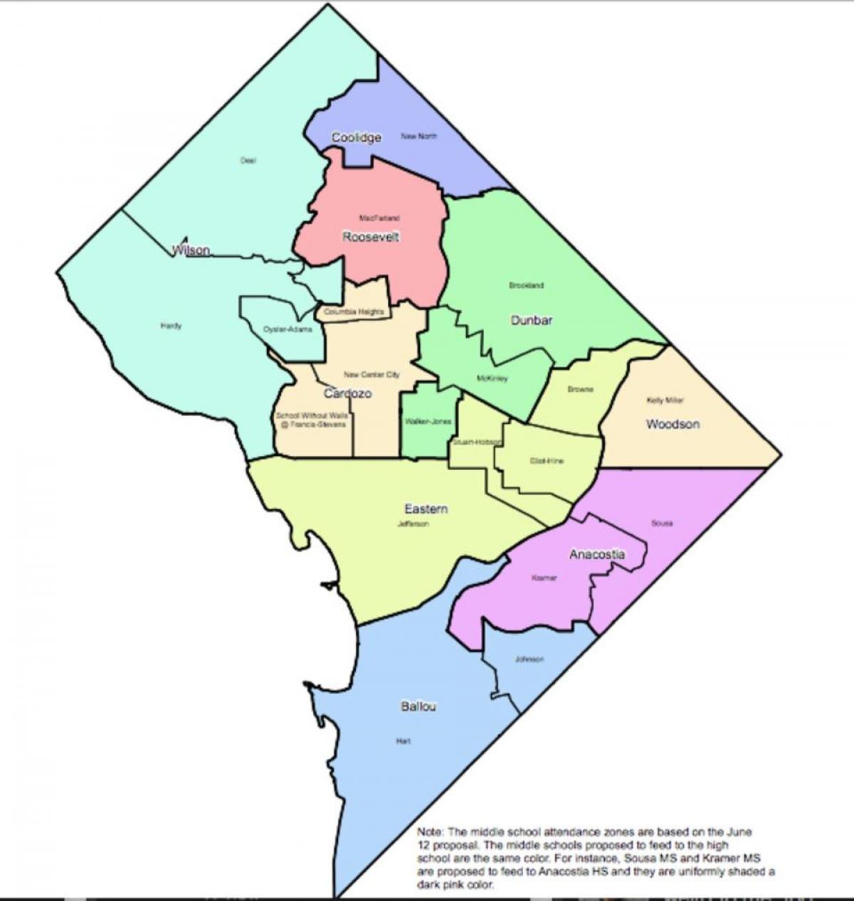 карта школске граници округа 
