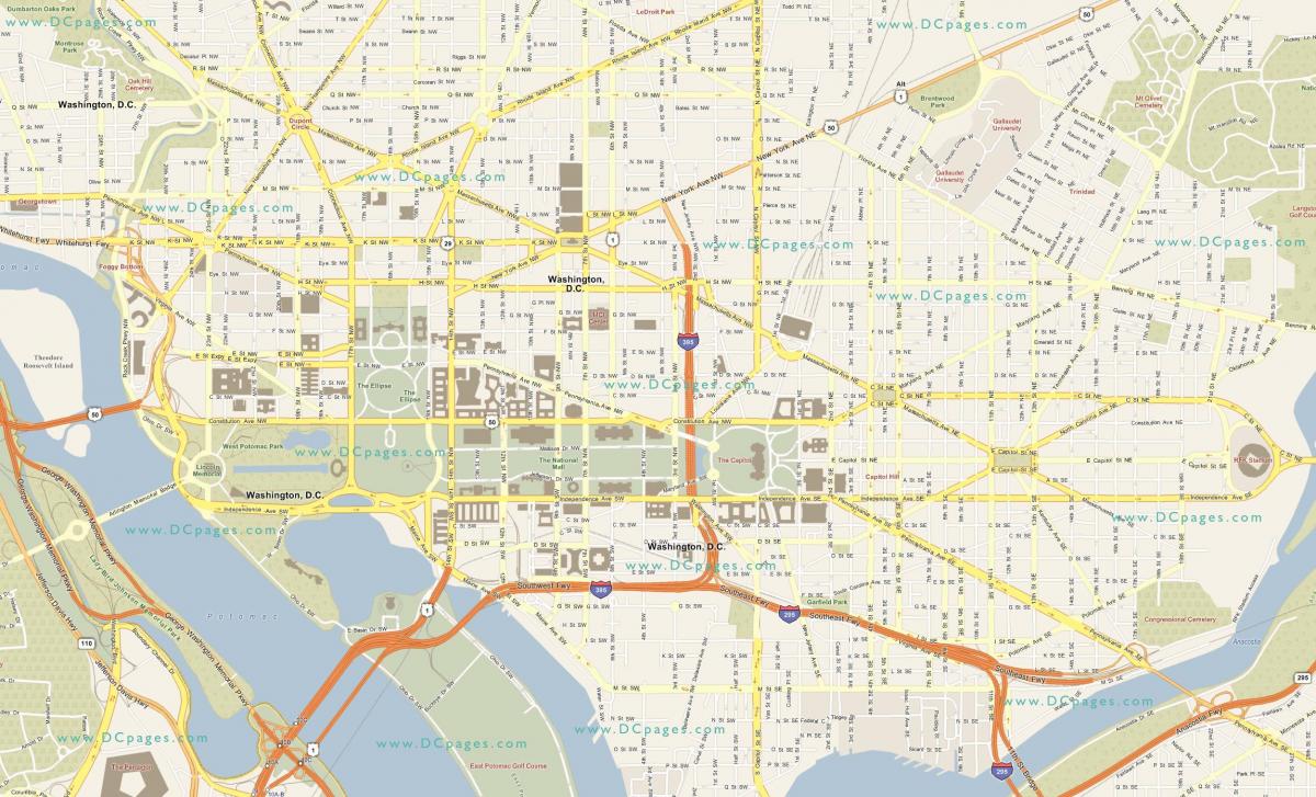 детаљна мапа Вашингтона
