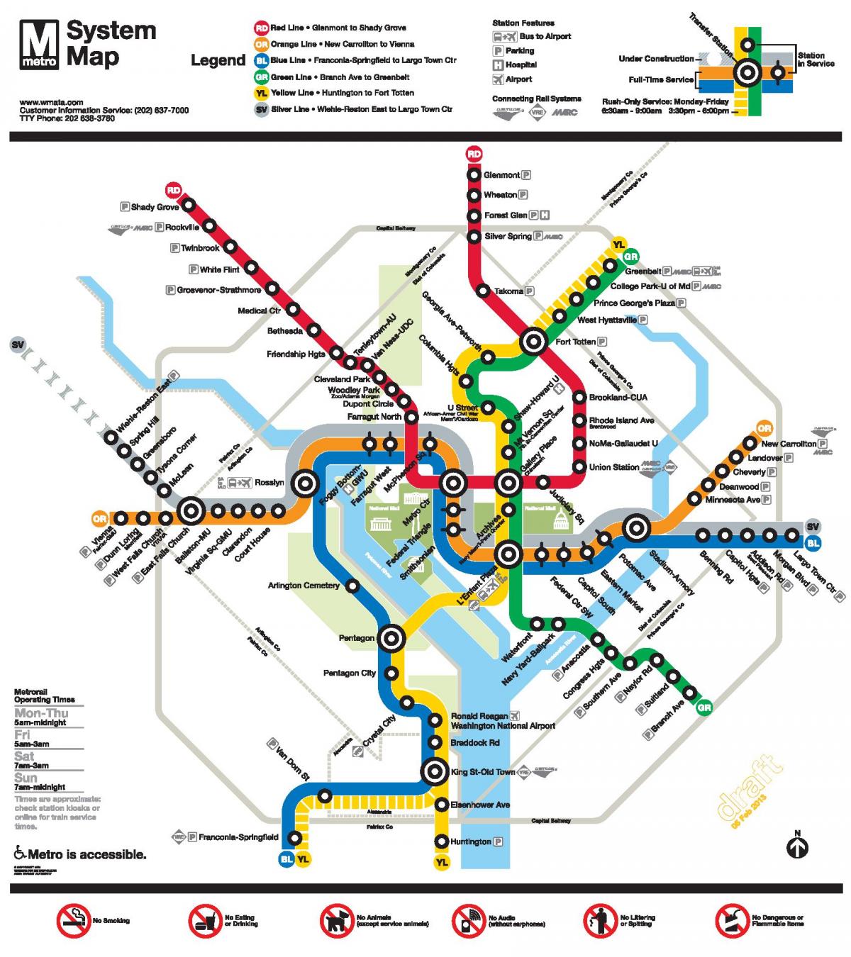 Вашингтон сребрна линија мапи