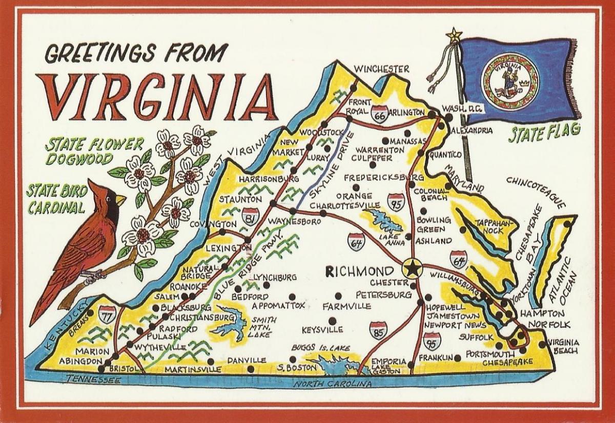 Вашингтон Вирџинији мапи