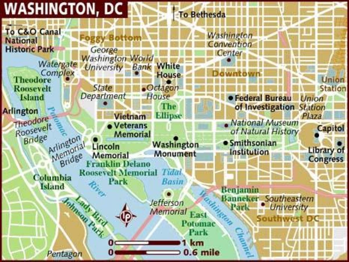 карта Вашингтон, округ Колумбија