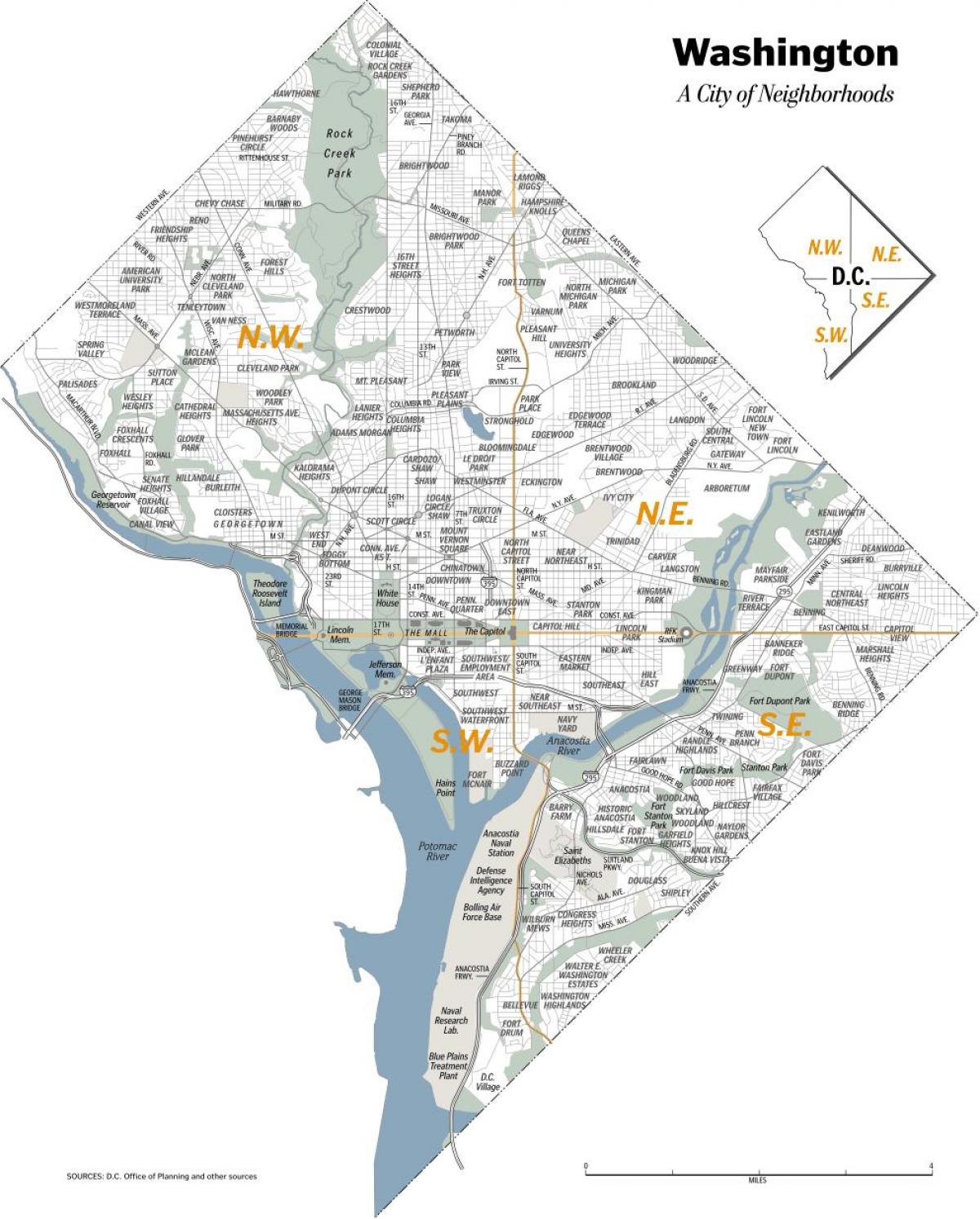 Вашингтон области мапи дц 
