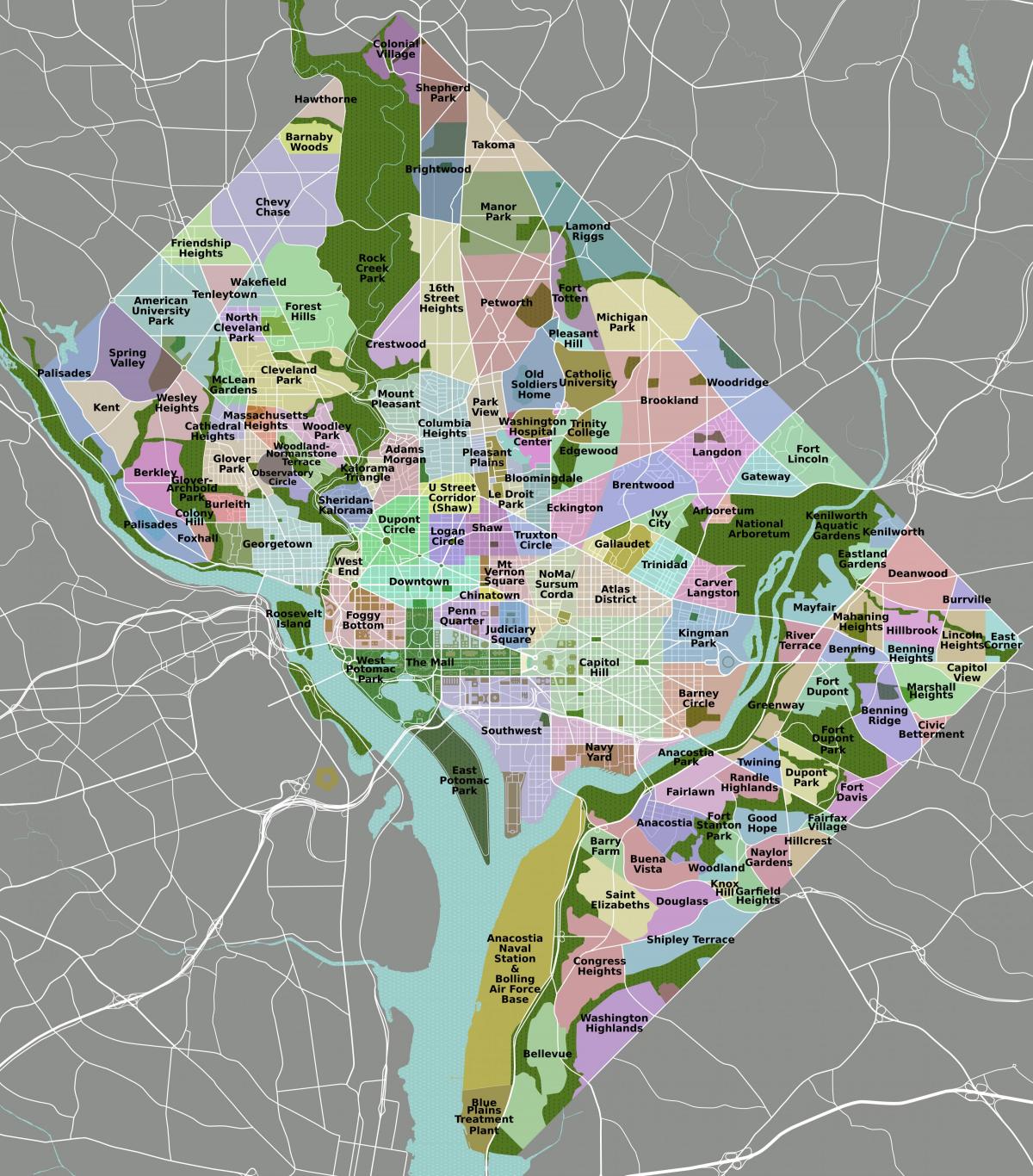 Вашингтон је округ на карти