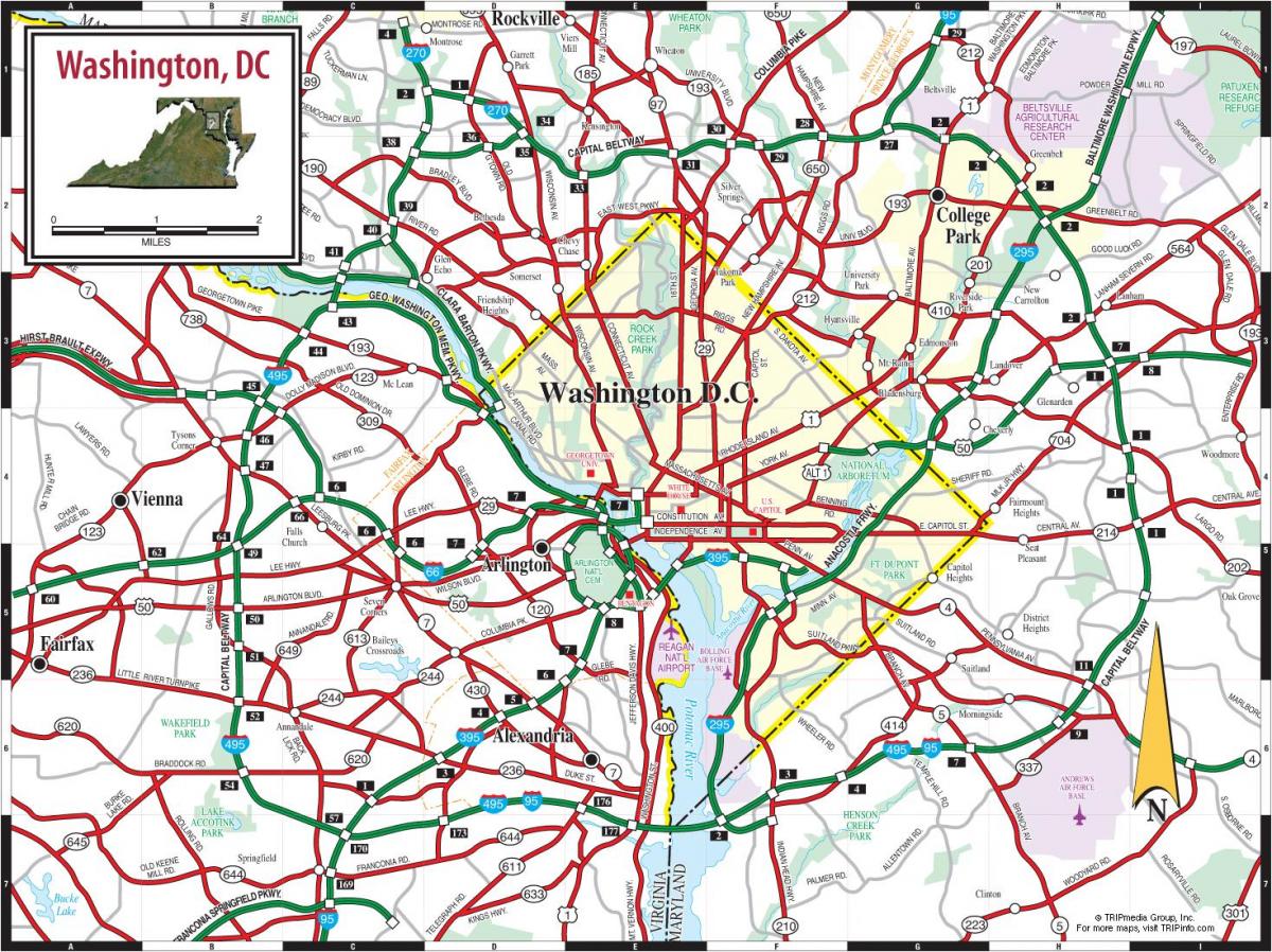 Вашингтон, дц метро Улица преклапање на мапи