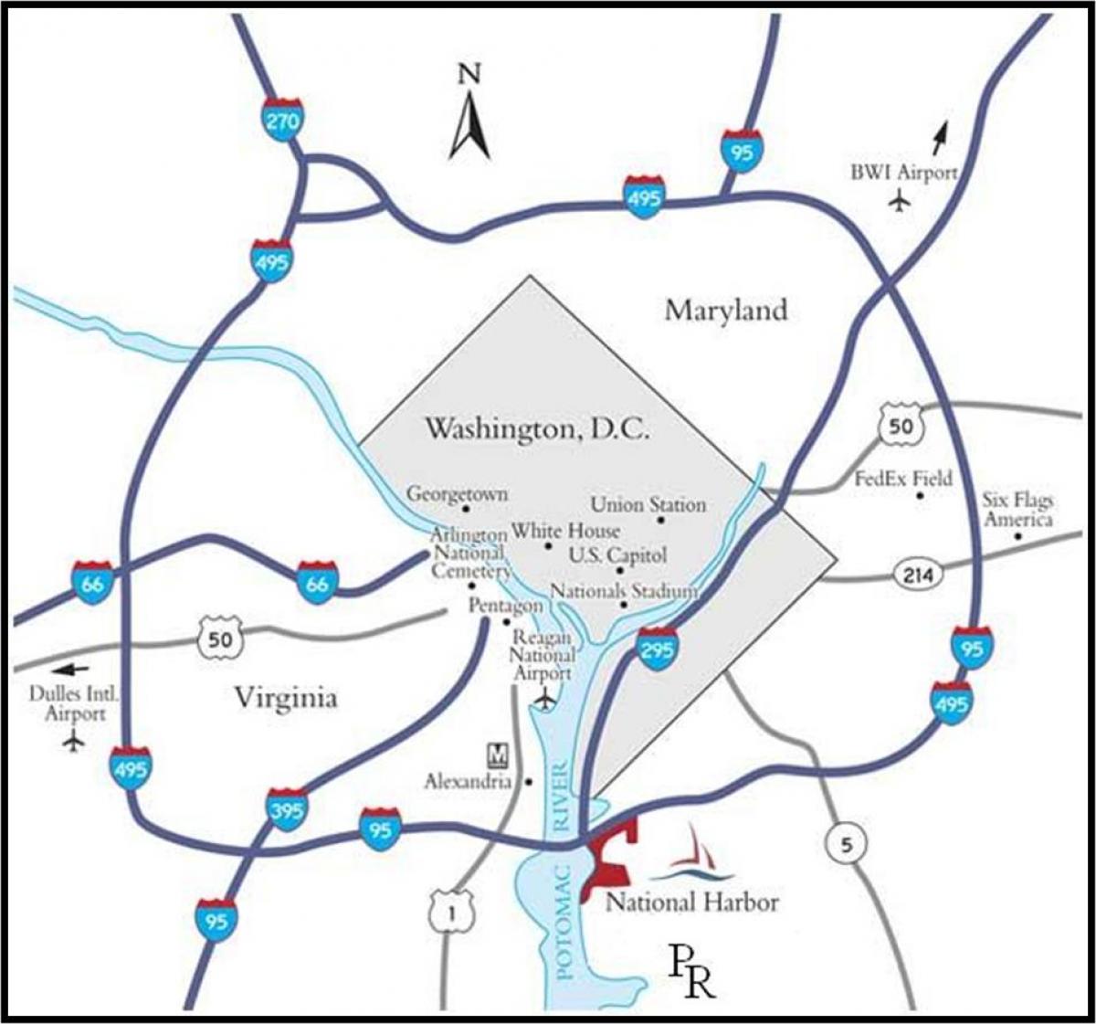 Вашингтон градском подручју карта