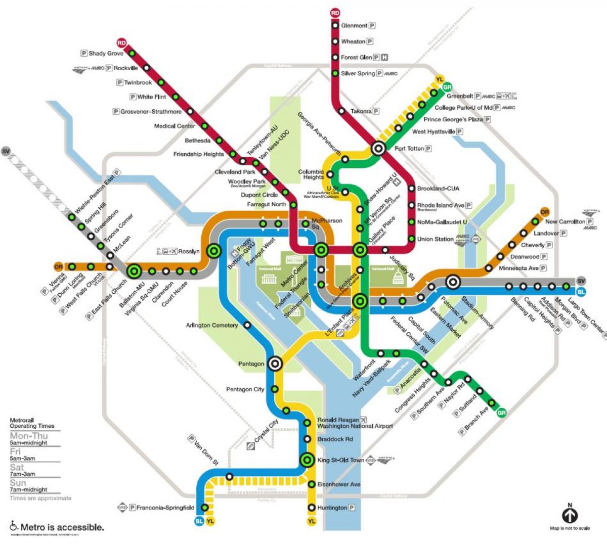 Вашингтон метро карта