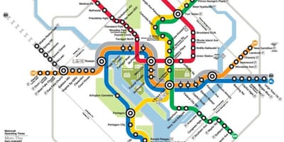 Вашингтон ДЦ метро железничка карта