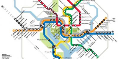 Вашингтон ДЦ метро железничка карта