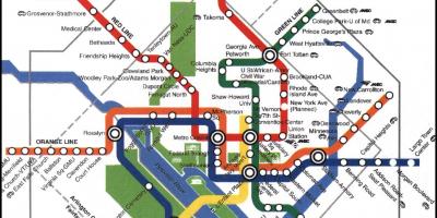 У Вашингтону ДЦ метро воз мапи