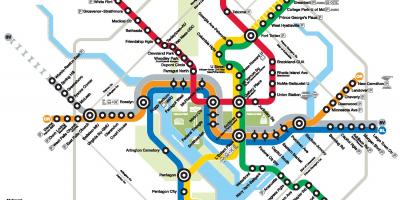 Вашингтон линије метроа ДЦ мапи