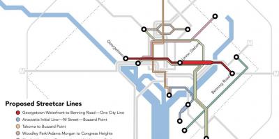 Вашингтон, округ Колумбија трамвај мапи